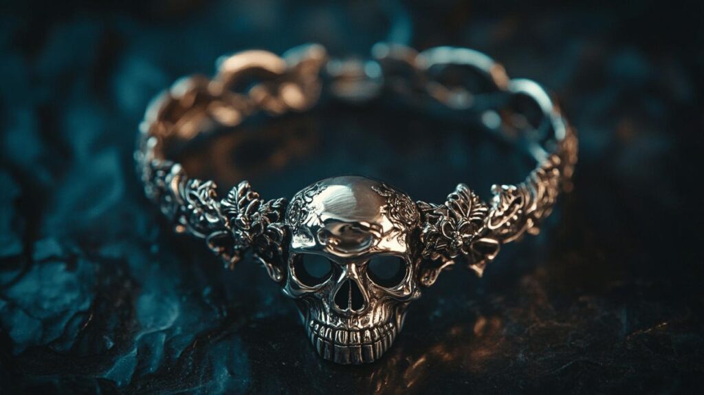 Le bracelet tete de mort argent : La tendance rock qui secoue 2024